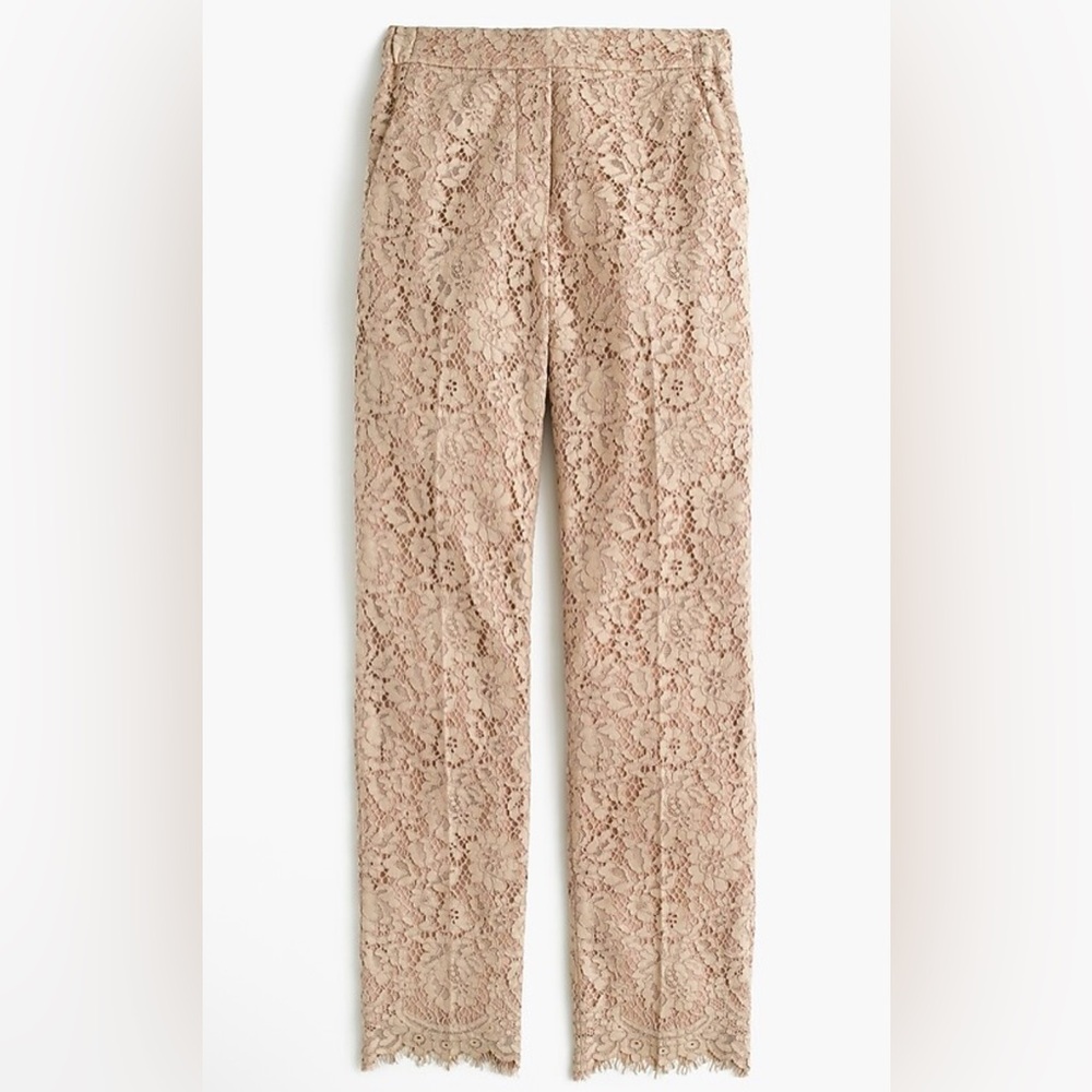 J. Crew Lace Easy Pant in Faded Teak Tan Beige 2 NWT